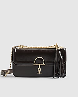 Brown Snaffle Tassel Shoulder Bag