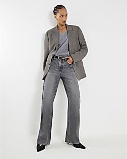 Black Relaxed Straight Jeans