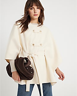 Cream Belted Cape