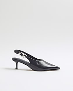Navy Slingback Court Heels