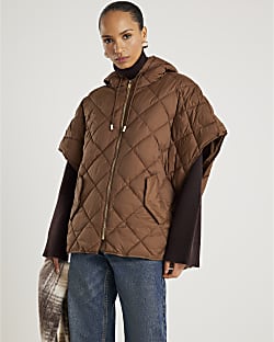 Brown Puffer Cape
