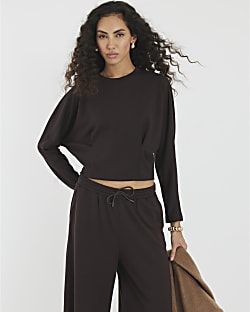 Brown Premium Batwing sleeve Sweatshirt