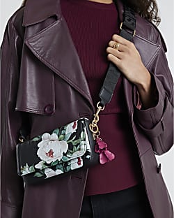 Black Floral Cross body Bag