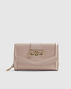 Pink Panelled Zip Around Purse