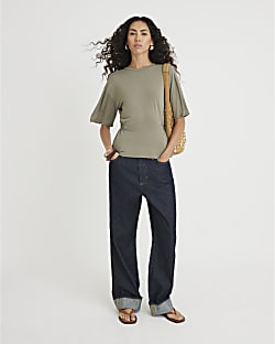 Khaki Elasticated Waist T-Shirt