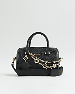 Black Monogram chain detail Bowler bag