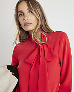 Red Pussybow Blouse