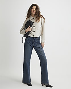 Stone Faux Suede Overshirt