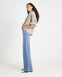 Blue Relaxed Straight Jeans