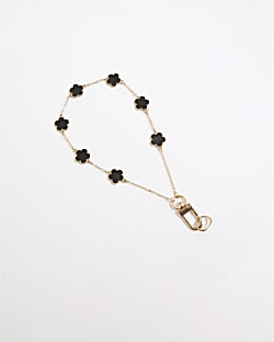 Black Flower Phone Chain
