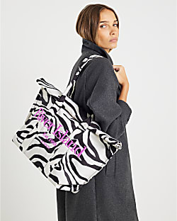 Black Zebra Roll Top Holdall Bag