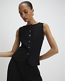 Black Tailored Waistcoat