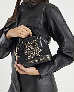 Black Studded Detail Crossbody Bag