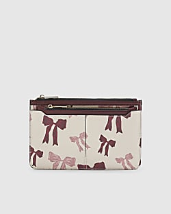 Cream Bow Travel Wallet