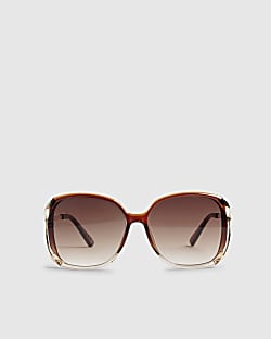 Brown Square Cut Out Sunglasses