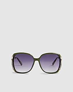 Green Square Cut Out Sunglasses