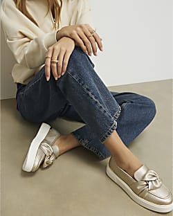 Gold Ring Twist Slip On Trainers