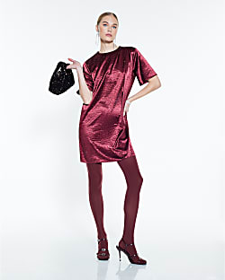 Red Diamante Shift Dress