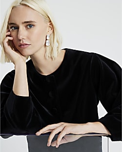 Silver Gemstone Drop Earrings