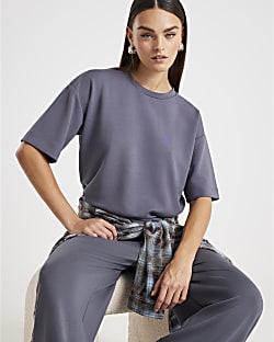 Grey Premium Short Sleeve Boxy T-shirt