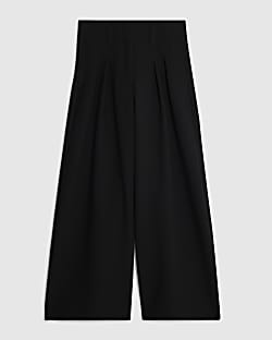 Petite Black High Waist Wide Leg Trousers