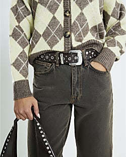 Brown Studded Belt