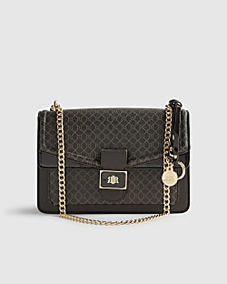 Brown Front Chain Shoulder Bag