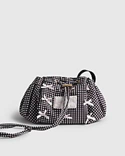 Black Gingham Scrunch Makeup Bag