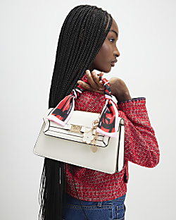 Cream Scarf Handle Tote Bag