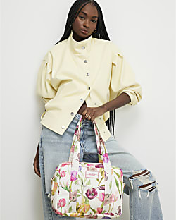 Cream Floral Print Holdall Bag