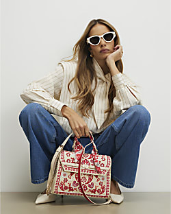 Cream Embroidered Tote Bag