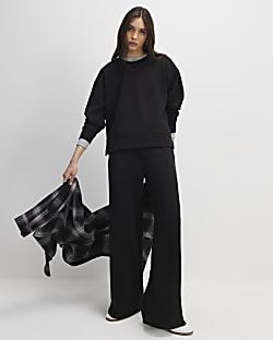 Black Premium Wide Leg Joggers