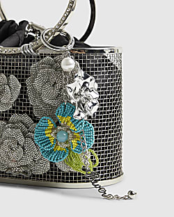 Blue Beaded Flower Charm