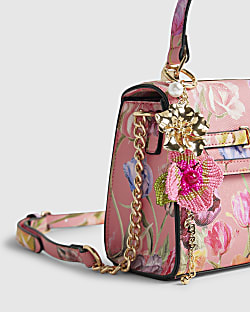 Pink Beaded Flower Charm