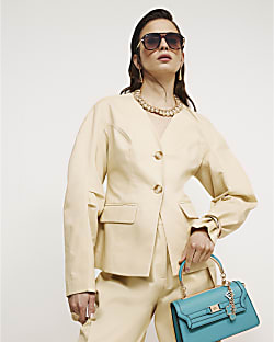 Yellow Cotton Tapered Trousers