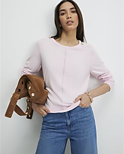 Pink Long Sleeve Knitted Top