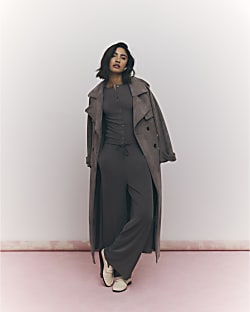 Brown Soft Touch Wide Leg Trousers