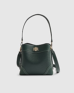 Green RIR Lock Front Bucket Bag