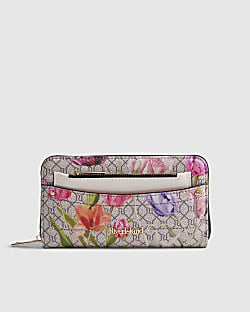 Pink Monogram Floral Pocket Front Purse