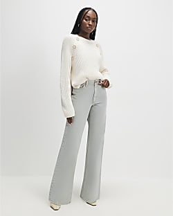 Green Relaxed Straight Jeans