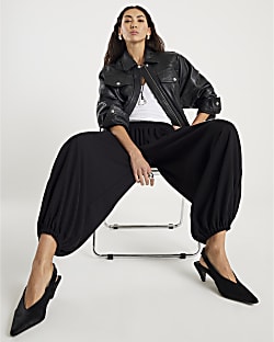 Black Premium Balloon Leg Trousers