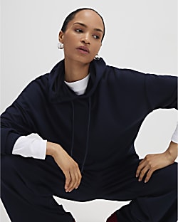 Navy Premium Long Sleeve Hoodie