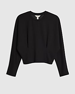 Petite Black Premium Batwing Sweatshirt