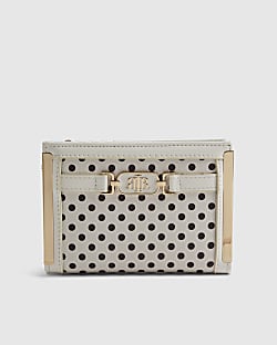 Cream Polka Dot Foldout Purse