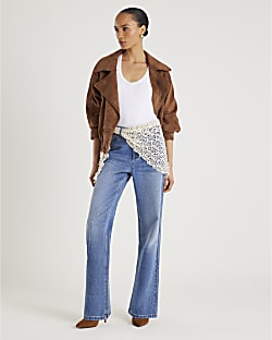 Blue Relaxed Straight Fit Scarf Jeans