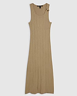 Petite Gold Knitted Maxi Dress