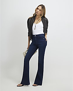 Blue High Waisted Sculpt Flare Jeans