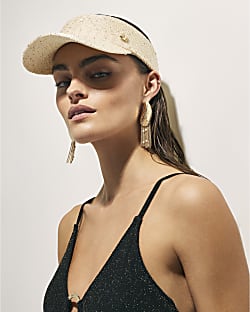 Gold Sequin Visor Hat
