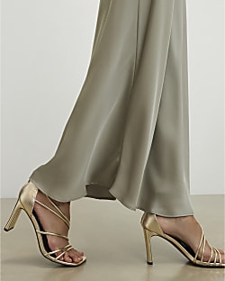 Gold Strappy Heeled Sandals