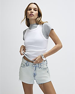 Blue Hotpant Denim Shorts